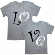 Парные футболки с надписью "LO&VE"
